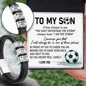 Leather Bracelet - Soccer - To My Son - I Love You - Gbzl16051