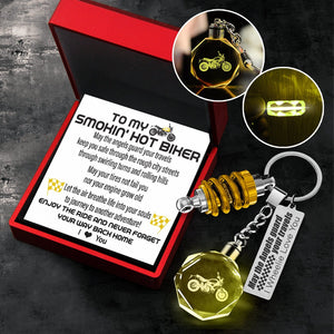 Led Light Scrambler Keychain - Biker - To My Man - I Love You - Gkwi26002