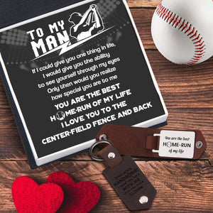Message Leather Keychain - Baseball - To My Man - You Are The Best Home-run Of My Life - Gkeq26001