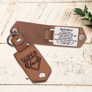 Message Leather Keychain - Family - To My Uncle - I Love You - Gkeq29002