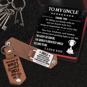 Message Leather Keychain - Family - To My Uncle - Thank You For Filling Our Family With Joy - Gkeq29001