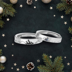 Mountain Sea Couple Promise Ring - Adjustable Size Ring - Travel - To My Other Half - All My Love Today And Always - Grlj24001