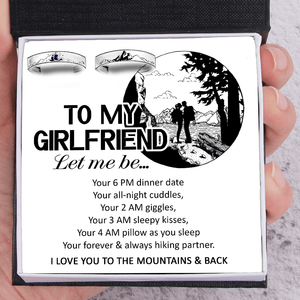 Mountain Sea Couple Ring - Adjustable Size Ring - Hiking - To My Girlfriend - Your Forever & Always Hiking Partner - Grlj13006