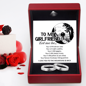 Mountain Sea Couple Ring - Adjustable Size Ring - Hiking - To My Girlfriend - Your Forever & Always Hiking Partner - Grlj13006