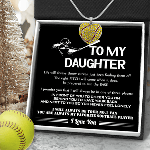 New Softball Heart Necklace - Softball - To My Daughter - I Will Always Be Your No.1 Fan - Gnep17014