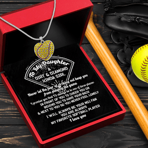 New Softball Heart Necklace - Softball - To My Daughter - You Are Always My Favorite Softball Player - Gnep17024