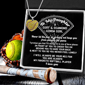 New Softball Heart Necklace - Softball - To My Daughter - You Are Always My Favorite Softball Player - Gnep17024