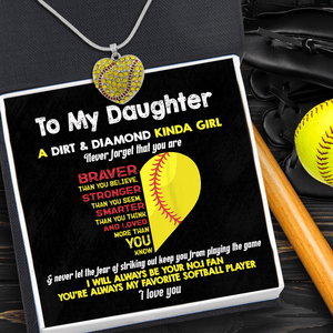 New Softball Heart Necklace - Softball - To My Daughter - You Are Always My Favorite Softball Player - Gnep17025