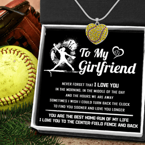 New Softball Heart Necklace - Softball - To My Girlfriend - I Love You - Gnep13006