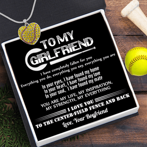 New Softball Heart Necklace - Softball - To My Girlfriend - You Are My Life, My Inspiration - Gnep13003