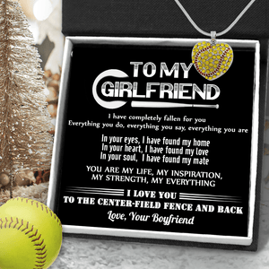 New Softball Heart Necklace - Softball - To My Girlfriend - You Are My Life, My Inspiration - Gnep13003