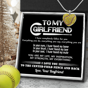 New Softball Heart Necklace - Softball - To My Girlfriend - You Are My Life, My Inspiration - Gnep13003