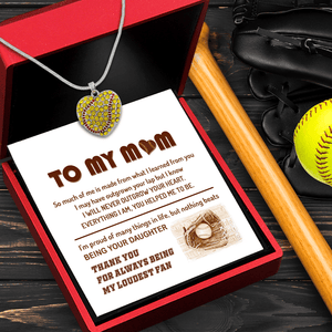 New Softball Heart Necklace - Softball - To My Mom - So Much Of Me Is Made From What I Learned From You - Gnep19010