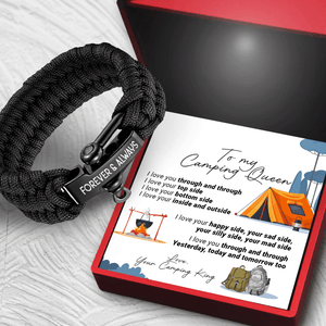 Paracord Rope Bracelet - Camping - To My Camping Queen - I Love You Through And Through - Gbxa13001