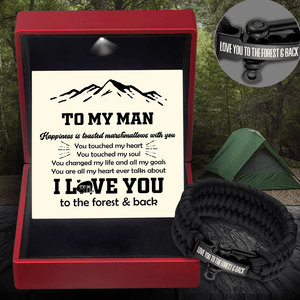 Paracord Rope Bracelet - Camping - To My Man - Love You To The Forest & Back - Gbxa26015