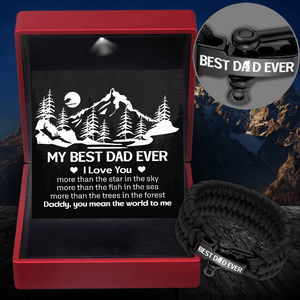 Paracord Rope Bracelet - Hiking - To My Best Dad Ever - I Love You More Than The Trees In The Forest - Gbxa18001