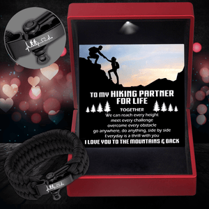 Paracord Rope Bracelet - Hiking - To My Hiking Partner For Life - I Love You To The Mountains & Back - Gbxa26005