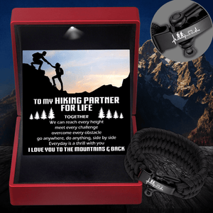 Paracord Rope Bracelet - Hiking - To My Hiking Partner For Life - I Love You To The Mountains & Back - Gbxa26005