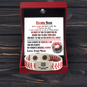 Personalized Baseball Bracelet - Baseball - To My Son - I Will Always Be Your No.1 Fan - Gbzj16020
