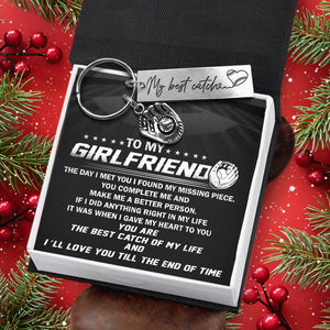 Personalized Baseball Glove Keychain - To My Girlfriend - The Day I Met You I Found My Missing Piece - Gkax13001