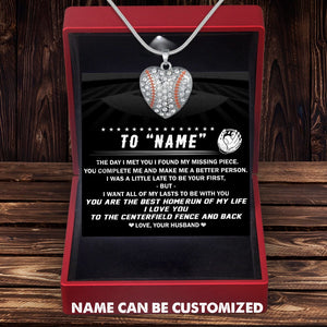 Personalized Baseball Heart Necklace - To My Wife - The Day I Met You I Found My Missing Piece - Gnd15001