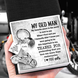 Personalized Classic Bike Keychain - Biker - To My Old Man - I Love You - Gkt26020