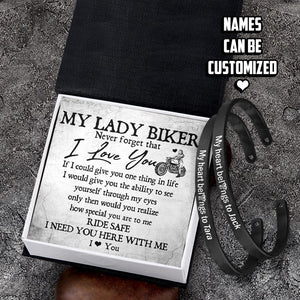Personalized Couple Bracelets - Biker - My Lady Biker - I Love You - Gbt13034
