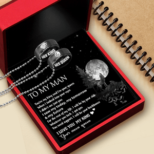 Personalized Couple Pendant Necklaces - To My Man - I Will Be By Your Side - Gnw26020