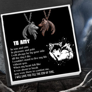 Personalized Couple Wolf Pendant Necklaces - To My Future Wife - I Will Love You Till The End Of Time - Gnbd25001