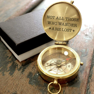 Personalized Engraved Compass - Not All Those Who Wander Are Lost - Gpb26148