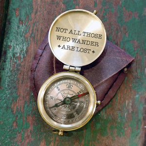 Personalized Engraved Compass - Not All Those Who Wander Are Lost - Gpb26148