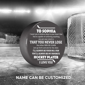 Personalized Hockey Puck - Hockey - To My Daughter - You Are Capable Of Achieving Anything - Gai17008