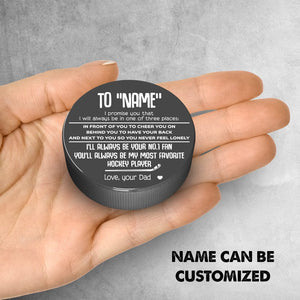Personalized Hockey Puck - Hockey - To My Son - From Dad - I'll Always Be Your No.1 Fan - Gai16007