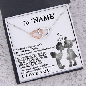 Personalized Interlocked Heart Necklace - To My Future Wife - You Complete Me By Your Warm Heart - Gnp25015