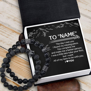 Personalized King & Queen Couple Bracelets - Biker - To My Boyfriend - I Love You - Gbae12002
