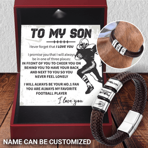 Personalized Leather Bracelet - American Football - To My Son - I Love You - Gbzl16009