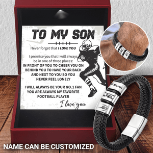 Personalized Leather Bracelet - American Football - To My Son - I Love You - Gbzl16009
