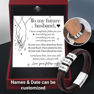 Personalized Leather Bracelet - Wedding - To My Future Husband - I Have Found My Home - Gbzl24001