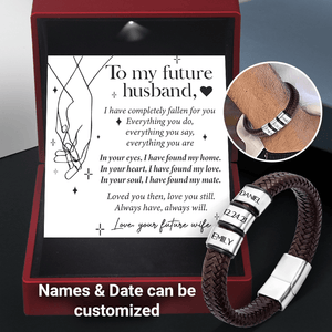 Personalized Leather Bracelet - Wedding - To My Future Husband - I Have Found My Home - Gbzl24001