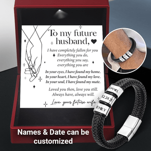 Personalized Leather Bracelet - Wedding - To My Future Husband - I Have Found My Home - Gbzl24001