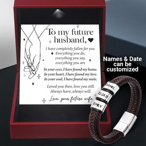 Personalized Leather Bracelet - Wedding - To My Future Husband - I Have Found My Home - Gbzl24001