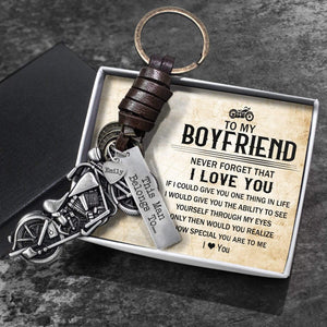 Personalized Motorcycle Keychain - To My Boyfriend - I Love You - Gkx12007