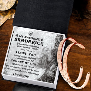 Personalized Viking Rune Couple Bracelets - My Awesome Viking Man - You Are The Monster I Needed - Gbt26001