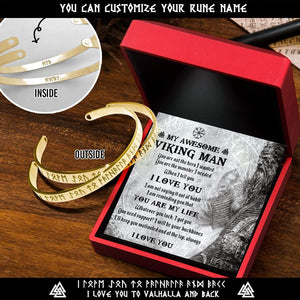 Personalized Viking Rune Couple Bracelets - Viking - My Viking Man - You Are My Life - Gbt26030