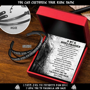 Personalized Viking Rune Couple Bracelets - Viking - To My Shieldmaiden - I Love You To Valhalla And Back - Gbt13029