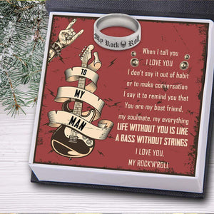 Rock 'N' Roll Ring - Guitar - To My Man - I Love You - Gri26018
