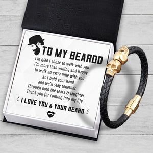 Skull Cuff Bracelet - Beard - To My Man - I Love You & Your Beard - Gbbh26013