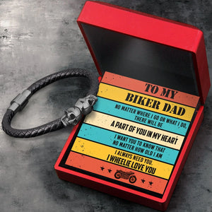 Skull Cuff Bracelet - Biker - To My Biker Dad - A Part Of You In My Heart - Gbbh18018