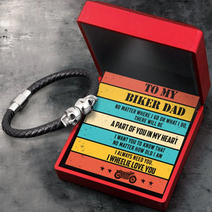 Skull Cuff Bracelet - Biker - To My Biker Dad - A Part Of You In My Heart - Gbbh18018
