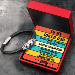 Skull Cuff Bracelet - Biker - To My Dad - I Wheelie Love You - Gbbh18001